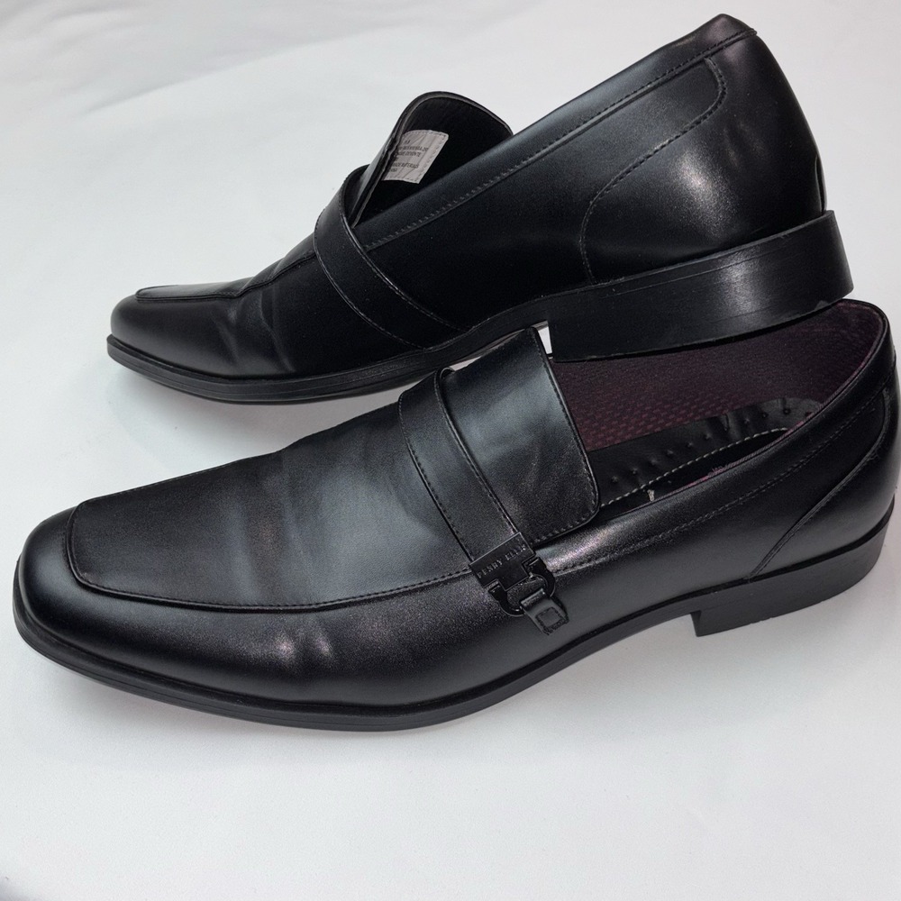 Mens Loafers Perry Ellis Portfolio Devonte Black Ultra Foam Size 11.5 Square Toe